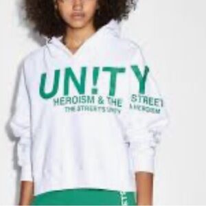 NWOT Ksubi Unity Graphic Printed Slouch Hoodie White/ Green size xs‎